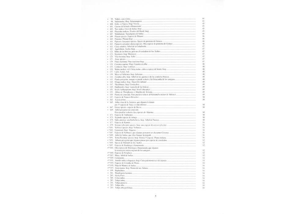 Atlas Historia Natural Felipe II-Códice Pomar-Hernández-Manuscrito pictórico-Libro facsímil-Vicent García Editores-17 índice 2.